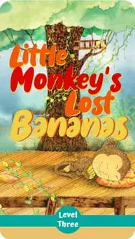 Cover of Little Monkey's Lost Bananas interactive story for kids