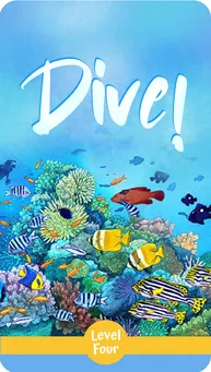 Cover of "DIVE!" – A bedtime storybook about exploring coral reefs and discovering strange and beautiful sea creatures.