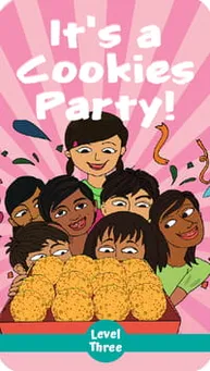 Cover of "It's a Cookies Party!" – A bedtime storybook about sharing cookies at a party with unexpected guests.