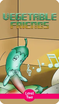 Cover of "Vegetable Friends" – A bedtime storybook about Ladyfinger and his friends helping him feel better.
