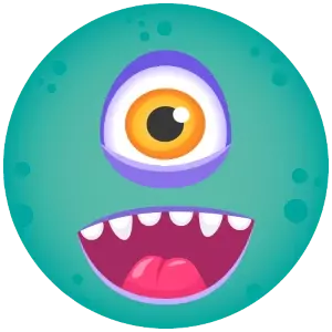 Playful monster character for kids' games and storybooks